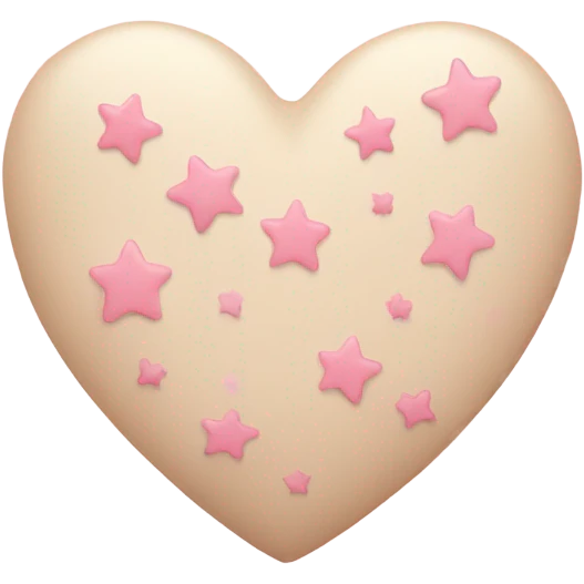 Beige heart with light pink stars inside emoji