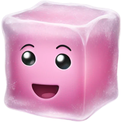 frosty pink ice cube  emoji