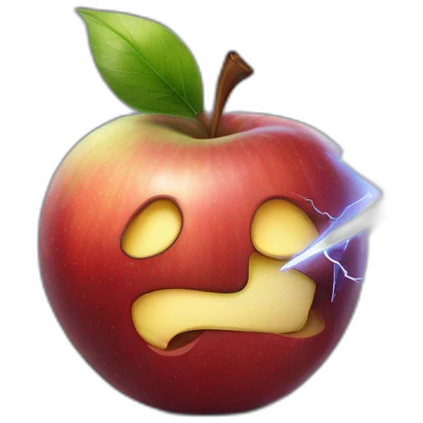apple struck by lightning emoji