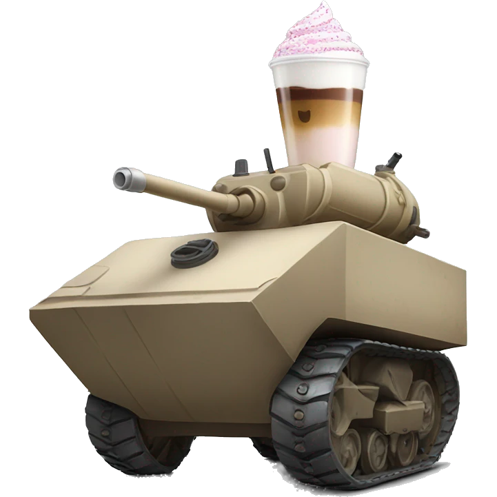 milkshake driving a tank emoji