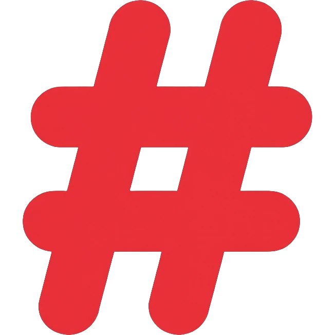 red hashtag symbol emoji
