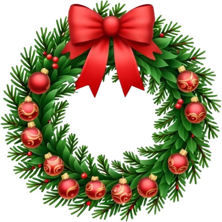 Christmas fir wreath emoji