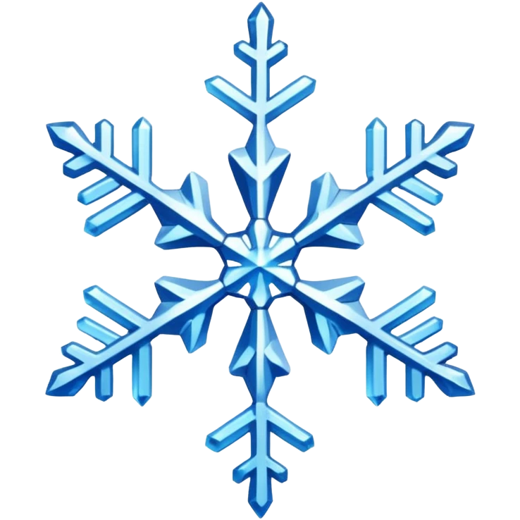 snowflake emoji with blue tones symbolizing low temperature emoji