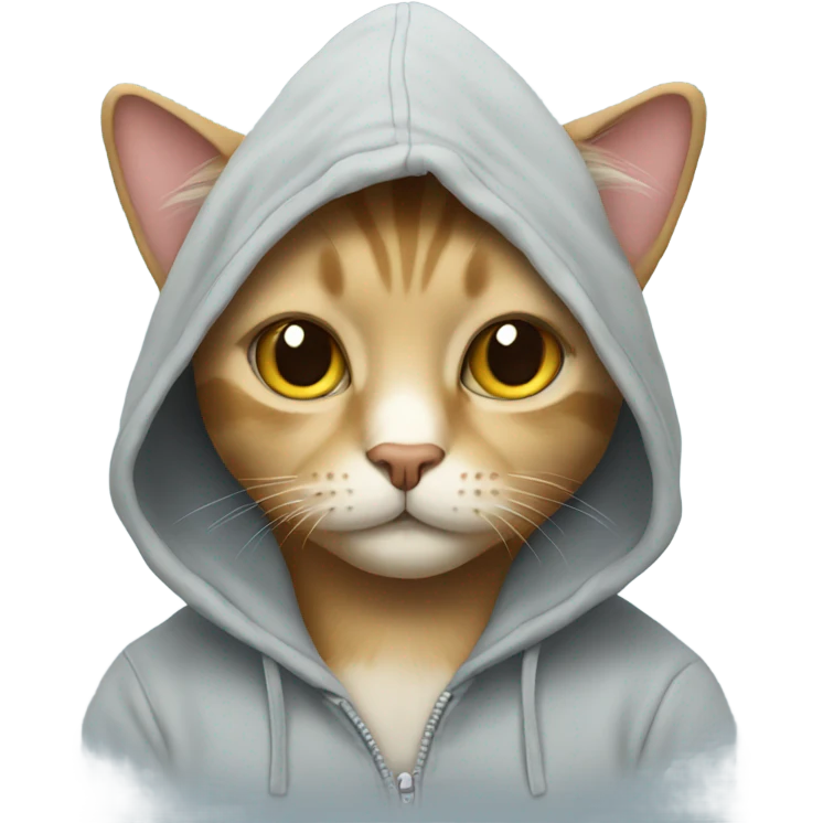 Cat wearing a hoodie emoji