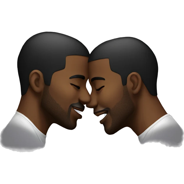 2 black males kissing emoji