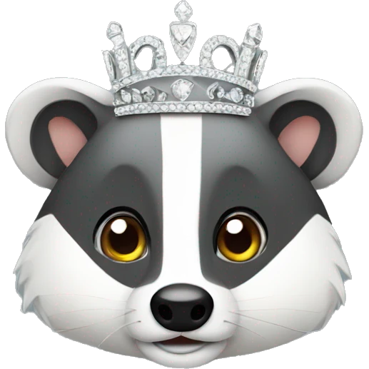 european badger in a tiara emoji