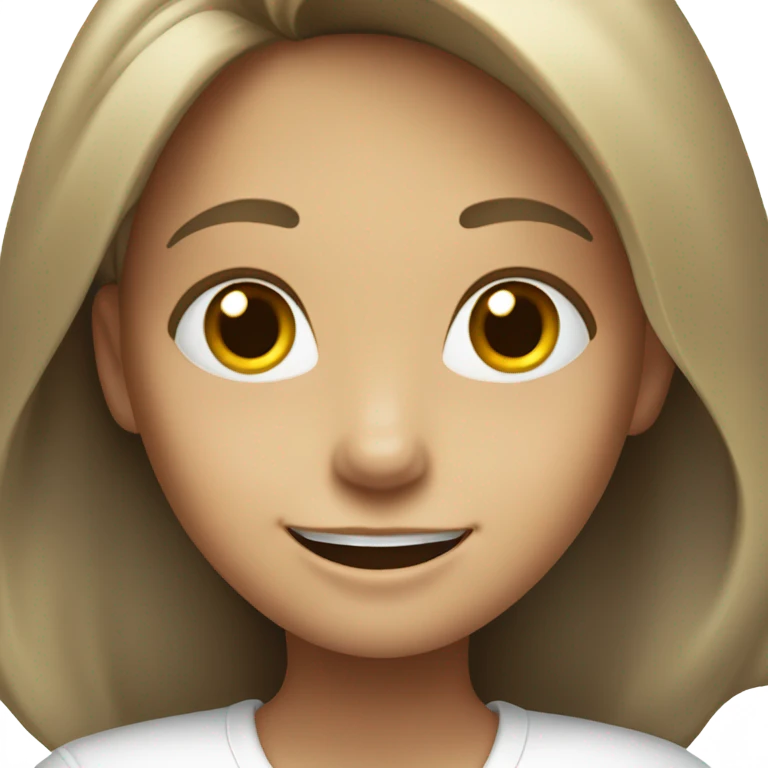 happy girl portrait smiling white shirt emoji