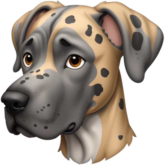 Gray Great Dane with black speckles emoji