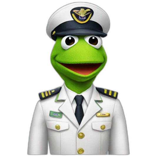 kermit as airline pilot emoji