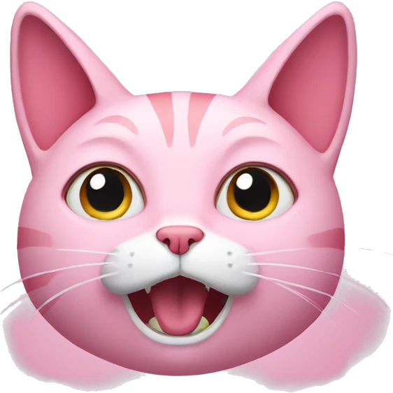 pink cat shocked emoji