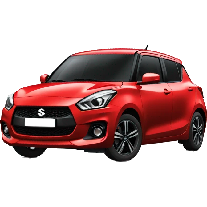 Black cat driving red suzuki swift emoji