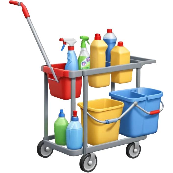 cleaning cart grey color emoji