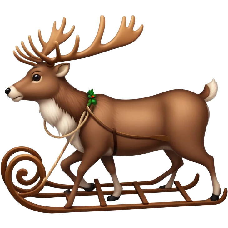 reindeer pulling a sleigh
 emoji