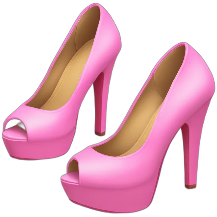 Peep-toes Pink platform High heels with feet emoji
