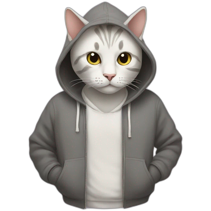 Cat wearing a hoodie  emoji