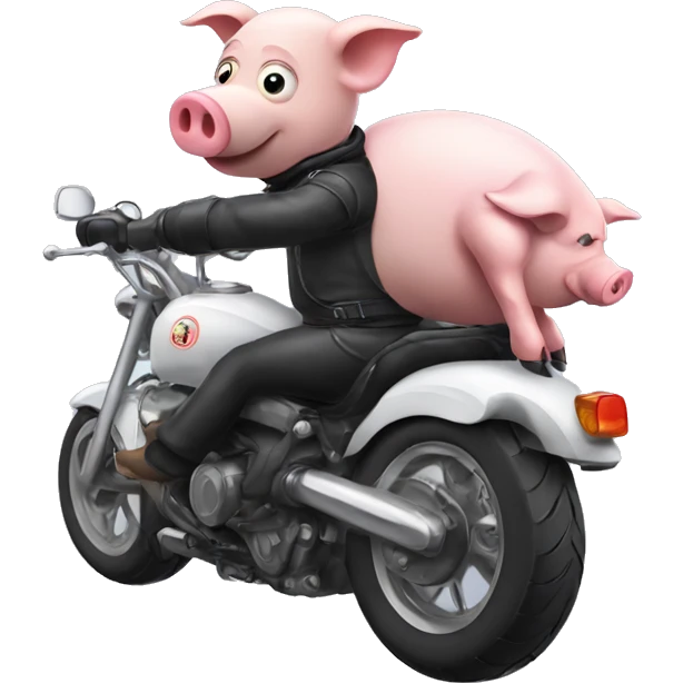 Pig freezing riding motorcycle  emoji