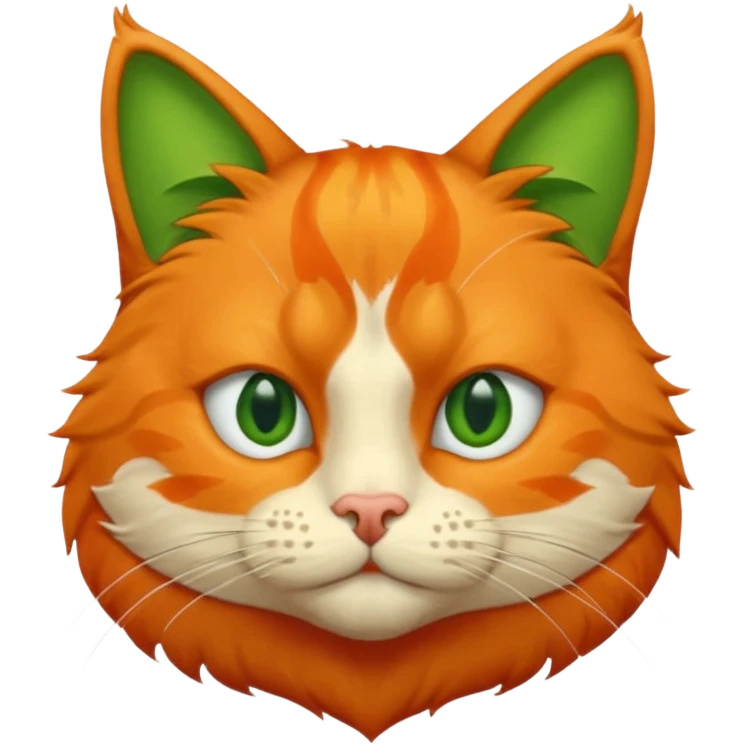 try orange cat missing his right eye and has a green left eye, with an orange patch of fur near his nose emoji