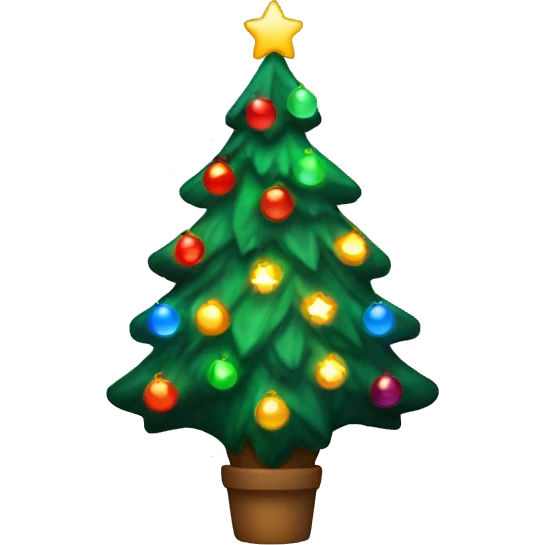 Christmas tree with colorful lights  emoji