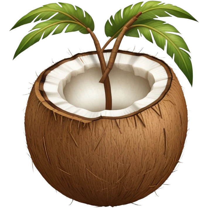 whole coconut with brown husk emoji