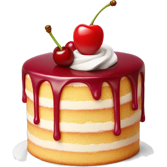 Cake with a cherry emoji