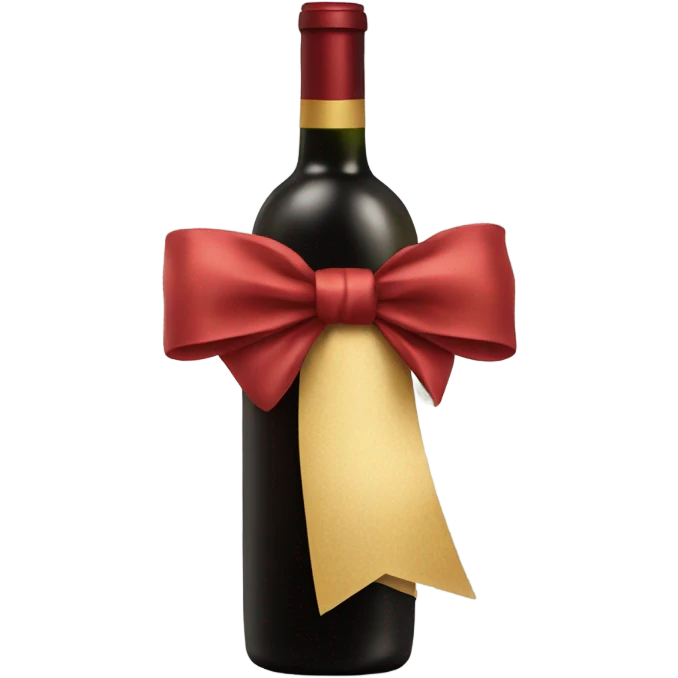 gift wine bottle with bow  emoji