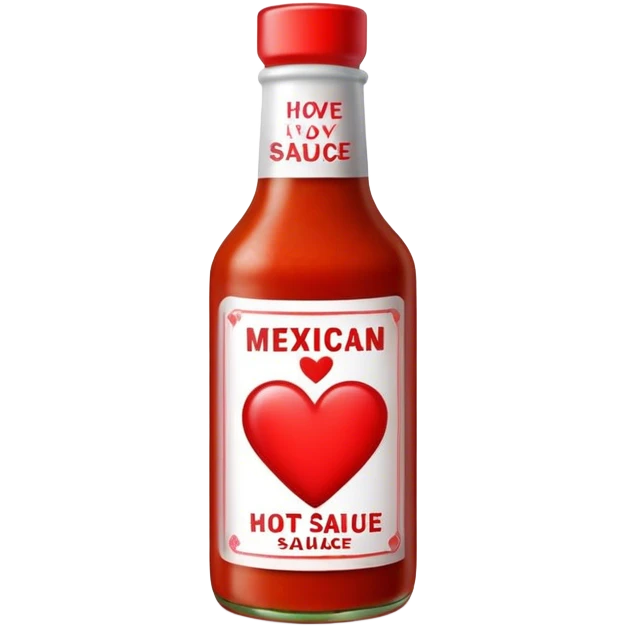 Valentine hot sauce Mexican emoji