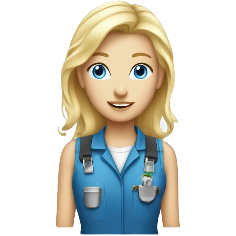 blonde hair blue eyed girl electrician  emoji