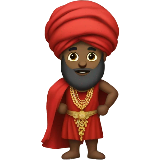 A caliph with big turban and red clothes emoji