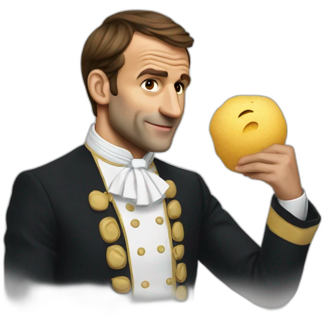 Macron with flour in the nose emoji