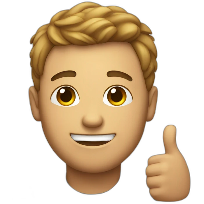 man wink does thumb up hand emoji