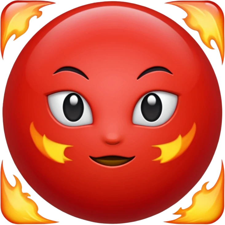 scarlet sphere, vivid hot red emoji