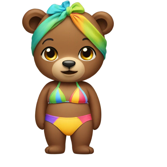 Bear with bikini emoji