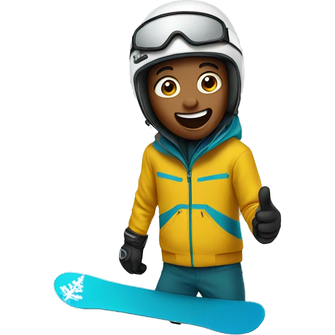 Surprised snowboarder emoji