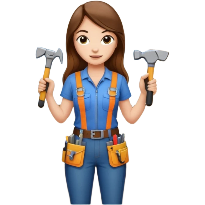 beautiful girl with long brown hair constructing new lounge room area with flat screen tv and couch emoji