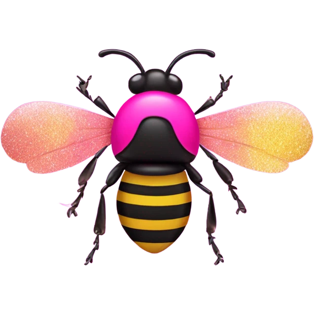 Hot pink bumble bee with glitter emoji