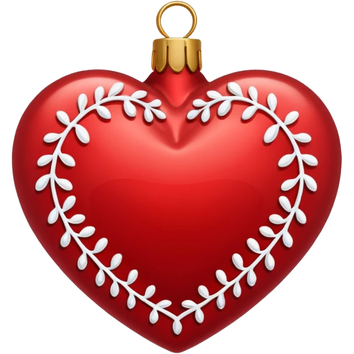 A Christmas-themed heart emoji