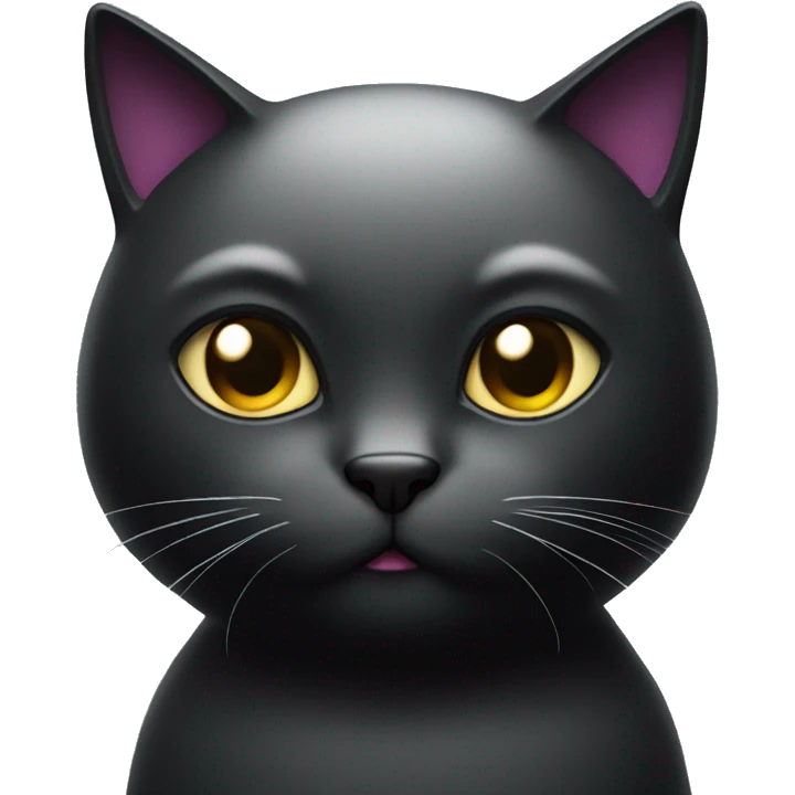 Generate emoji black cat with face the robot  emoji
