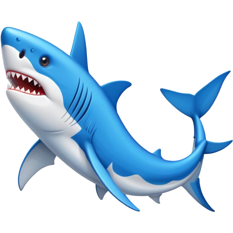 Tiburón con zapatillas deportivas azules emoji