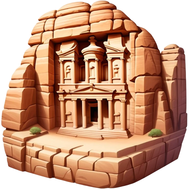 Ancient city of Petra in Jordan with the famous Treasury building carved into rock emoji