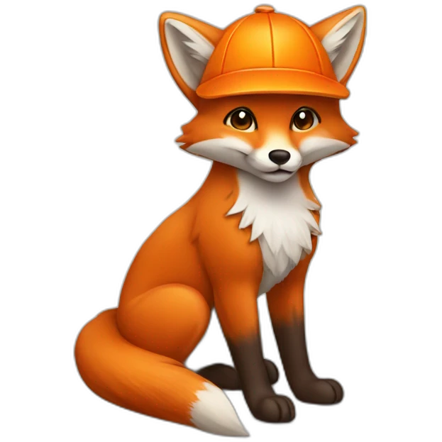 fox with an orange cap emoji
