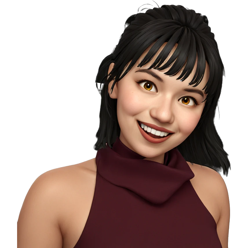 smiling girl in horror theme emoji