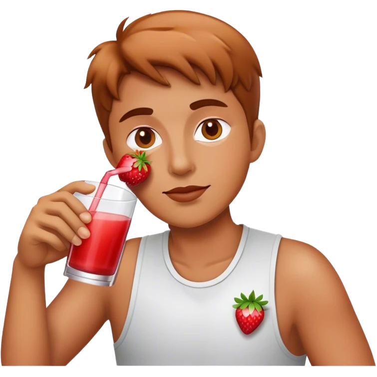 A Stone drinking strawberry juice emoji