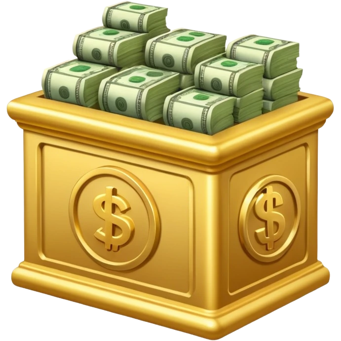 a bank with money emoji