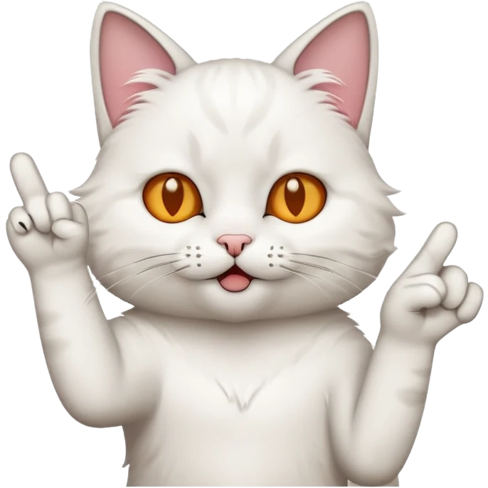 Cat with middle finger emoji