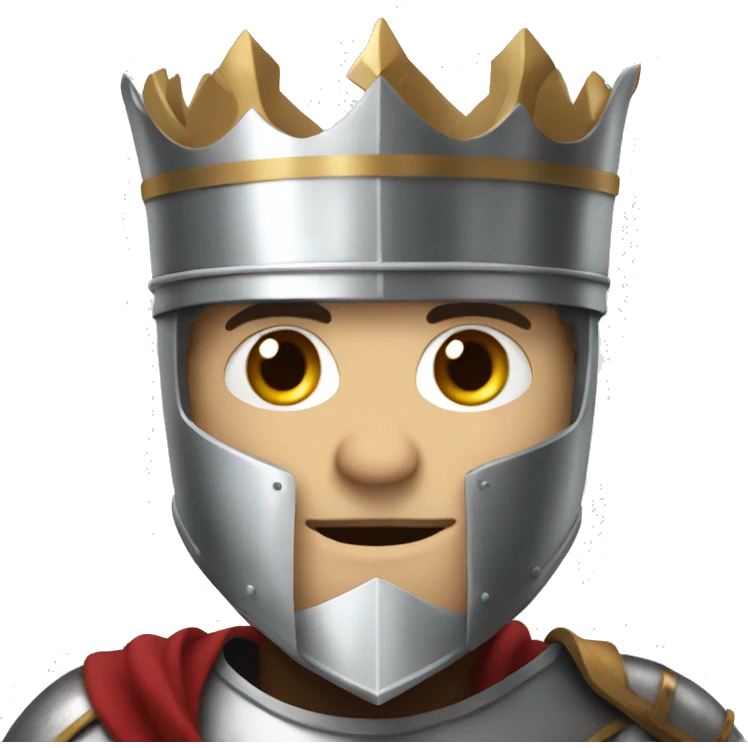 knight, king, white skin, crown helmet emoji