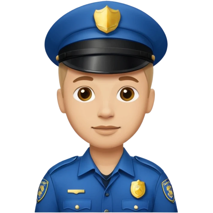 policeman, simple, friendly emoji