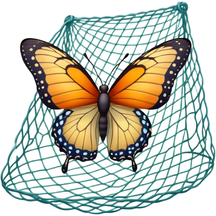 butterfly being caught in a net emoji