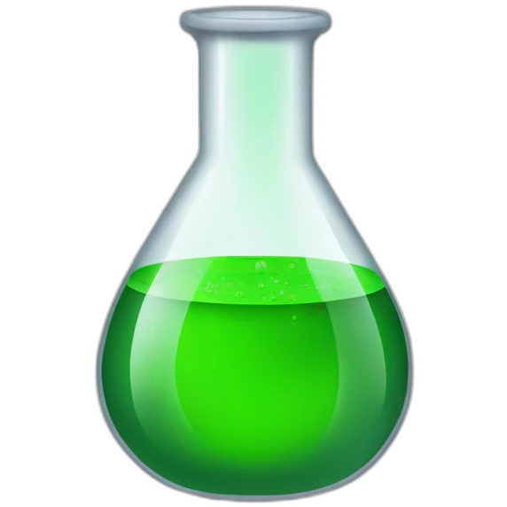 scientific flask with green liquid emoji