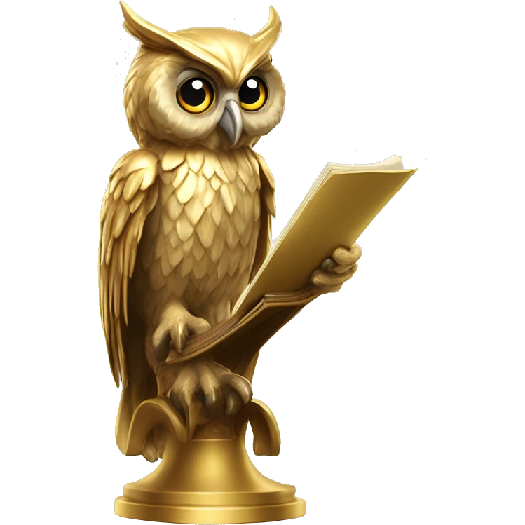 Dumbledore's owl gold skinny tall lectern  emoji