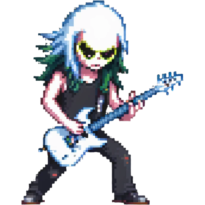 heavy metal concert, headbanging, electric guitar solo emoji